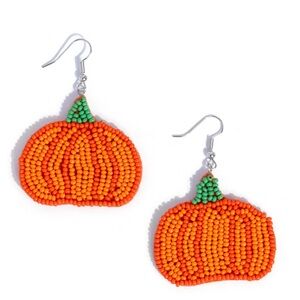 Paparazzi Orange and Green Beaded Pumpkin Earrings